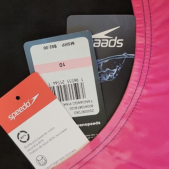 Speedo Powerflex Women's Pink and Purple One-Piece Swimsuit - Picture 3 of 16